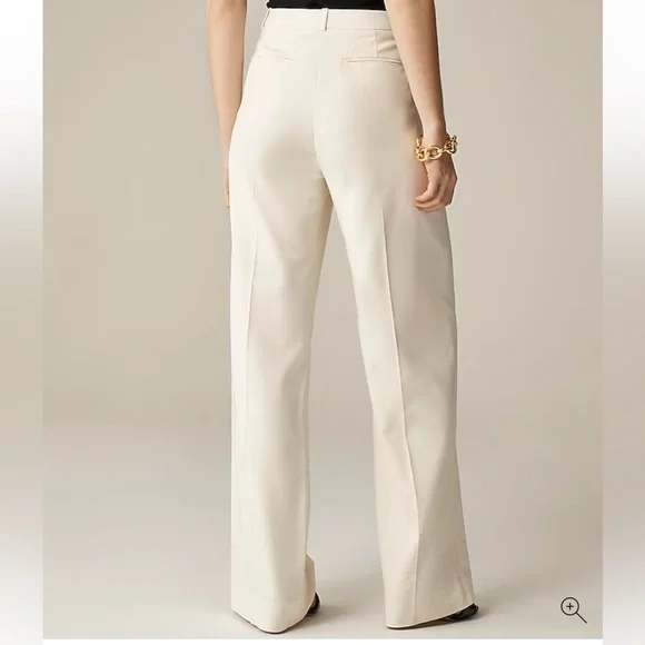 NWT J. Crew Cream Women's Essential Lower Rise Wide Leg Pants - Picture 3 of 8
